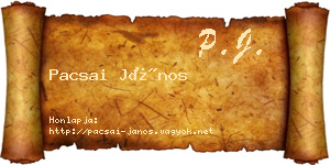 Pacsai János névjegykártya